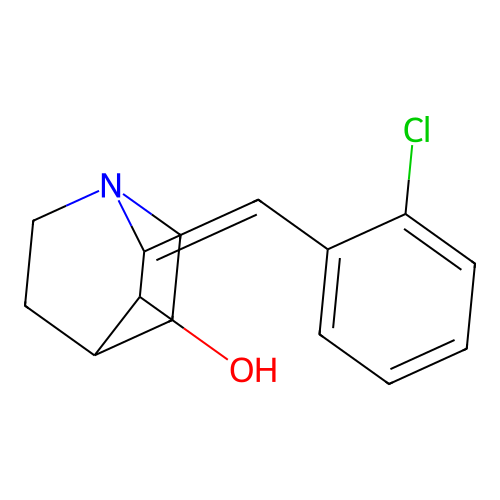 (2E)-2-[(2-Chlorophenyl)methylene]-1-azabicyclo[2.2.2]octan-3-ol structure