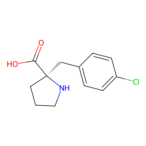 (2R)-2-[(4-chlorophenyl)methyl]pyrrolidine-2-carboxylic acid structure