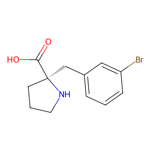 (2R)-2-[(3-bromophenyl)methyl]pyrrolidine-2-carboxylic acid structure