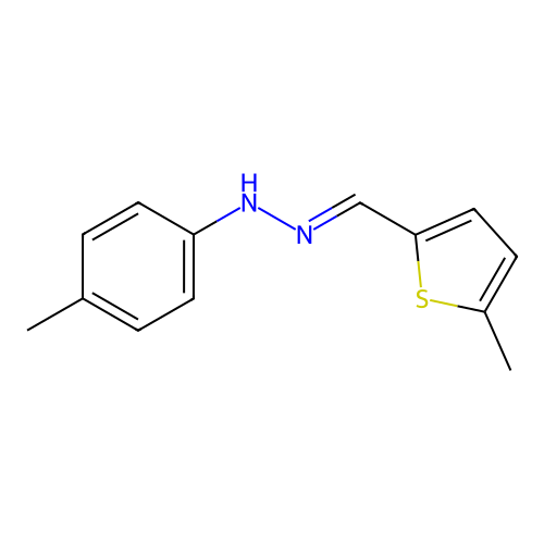 [C(E)]-5-Methyl-2-thiophenecarboxaldehyde 2-(4-methylphenyl)hydrazone structure