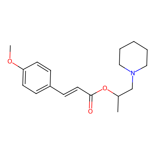 1-(piperidin-1-yl)propan-2-yl (2E)-3-(4-methoxyphenyl)prop-2-enoate structure