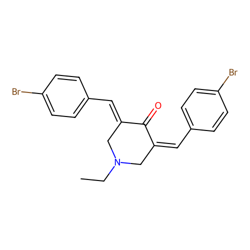 (3Z,5E)-3,5-bis[(4-bromophenyl)methylidene]-1-ethylpiperidin-4-one structure