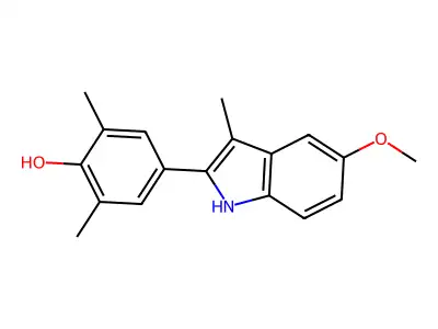 2-(4-Hydroxy-3,5-dimethylphenyl)-5-methoxy-3-methylindole structure