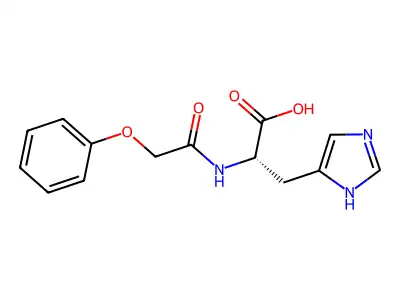 3-(1H-imidazol-5-yl)-2-[(2-phenoxyacetyl)amino]propanoic acid structure