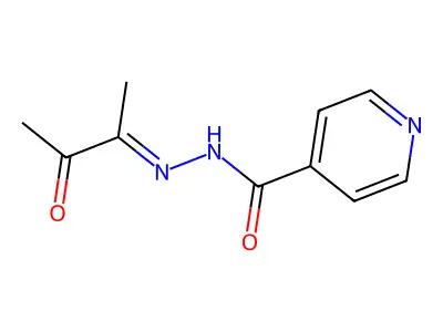 N'-(1-methyl-2-oxopropylidene)isonicotinohydrazide structure