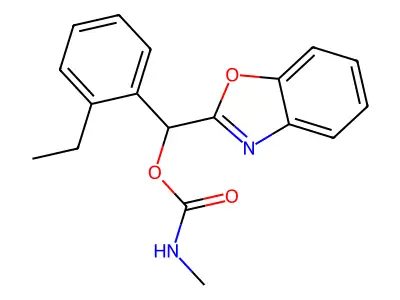(1,3-Benzoxazol-2-yl-(2-ethylphenyl)methyl) N-methylcarbamate structure
