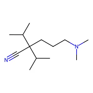 Valeronitrile, 2,2-diisopropyl-5-(dimethylamino)- structure