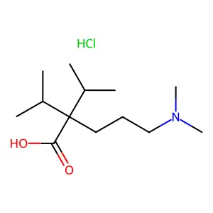 Valeric acid, 2,2-diisopropyl-5-(dimethylamino)-, hydrochloride structure