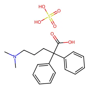 Valeric acid, 5-(dimethylamino)-2,2-diphenyl-, sulfate (1:1) structure