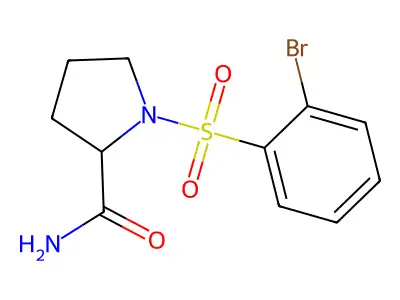 1-((2-Bromophenyl)sulfonyl)pyrrolidine-2-carboxamide structure