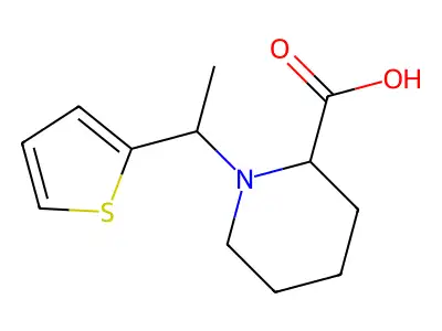 1-(1-(Thiophen-2-yl)ethyl)piperidine-2-carboxylic acid structure
