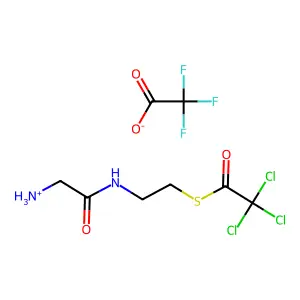 Acetic acid, trichlorothio-, S-2-(2-aminoacetamido)ethyl ester, trifluoroacetate structure