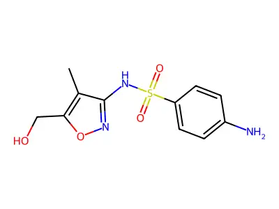 Benzenesulfonamide, 4-amino-N-(5-(hydroxymethyl)-4-methyl-3-isoxazolyl)- structure