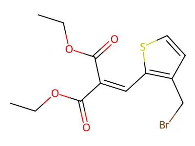 Diethyl 2-((3-(bromomethyl)thiophen-2-yl)methylene)malonate structure