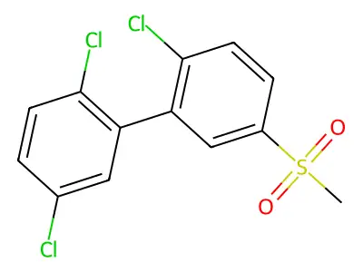 2,2',5-Trichloro-5'-(methylsulfonyl)-1,1'-biphenyl structure