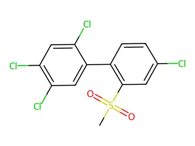 2,4,4',5-Tetrachloro-2'-(methylsulfonyl)-1,1'-biphenyl structure