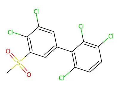 2,3,3',4',6-Pentachloro-5'-(methylsulfonyl)-1,1'-biphenyl structure