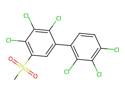 2,2',3,3',4,4'-Hexachloro-5-(methylsulfonyl)-1,1'-biphenyl structure