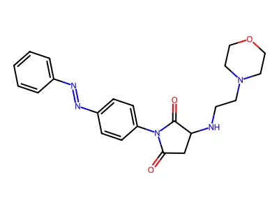 2,5-Pyrrolidinedione, 3-[[2-(4-morpholinyl)ethyl]amino]-1-[4-(2-phenyldiazenyl)phenyl]- structure