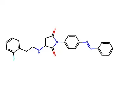 2,5-Pyrrolidinedione, 3-[[2-(2-fluorophenyl)ethyl]amino]-1-[4-(2-phenyldiazenyl)phenyl]- structure
