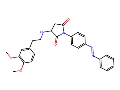 3-[2-(3,4-dimethoxyphenyl)ethylamino]-1-(4-phenyldiazenylphenyl)pyrrolidine-2,5-dione structure