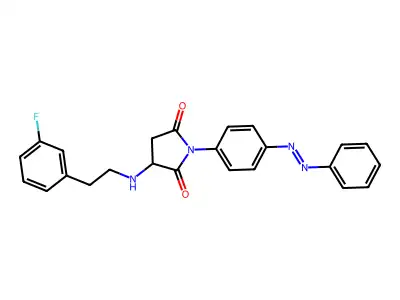 2,5-Pyrrolidinedione, 3-[[2-(3-fluorophenyl)ethyl]amino]-1-[4-(2-phenyldiazenyl)phenyl]- structure