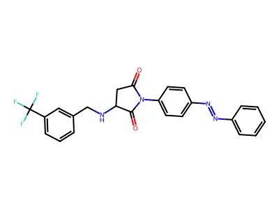 1-(4-phenyldiazenylphenyl)-3-[[3-(trifluoromethyl)phenyl]methylamino]pyrrolidine-2,5-dione structure