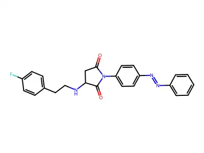 2,5-Pyrrolidinedione, 3-[[2-(4-fluorophenyl)ethyl]amino]-1-[4-(2-phenyldiazenyl)phenyl]- structure