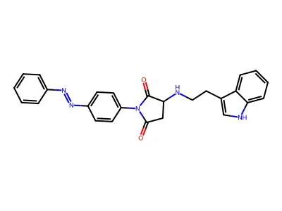 2,5-Pyrrolidinedione, 3-[[2-(1H-indol-3-yl)ethyl]amino]-1-[4-(2-phenyldiazenyl)phenyl]- structure