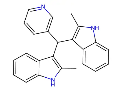 2-methyl-3-[(2-methyl-1H-indol-3-yl)(3-pyridyl)methyl]-1H-indole structure