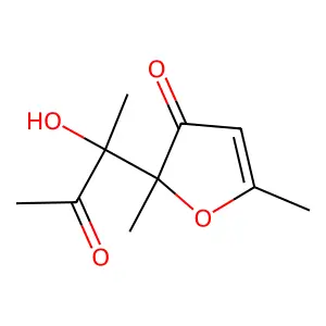 2-(1-Hydroxy-1-methyl-2-oxopropyl)-2,5-dimethylfuran-3(2H)-one structure