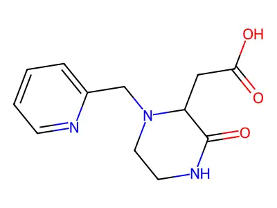(3-Oxo-1-pyridin-2-ylmethyl-piperazin-2-yl)-acetic acid structure