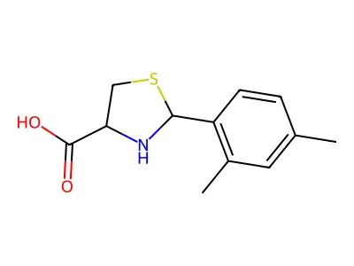 2-(2,4-dimethylphenyl)-1,3-thiazolidine-4-carboxylic Acid structure