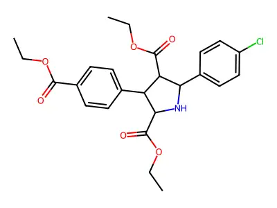 Diethyl 5-(4-chlorophenyl)-3-(4-ethoxycarbonylphenyl)-2,4-pyrrolidinedicarboxylate structure