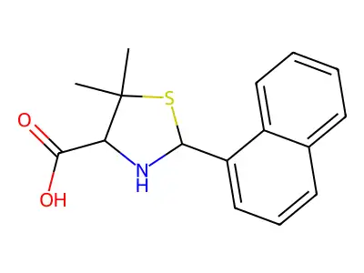 5,5-Dimethyl-2-naphthyl-1,3-thiazolidine-4-carboxylic acid structure