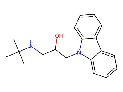 1-(tert-butylamino)-3-(9H-carbazol-9-yl)propan-2-ol structure