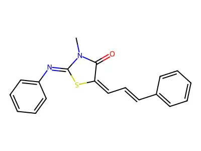 3-Methyl-5-cinnamylidene-2-(phenylimino)-4-thiazolidinone structure