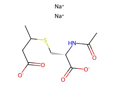 Disodium;3-(2-acetamido-2-carboxylatoethyl)sulfanylbutanoate structure