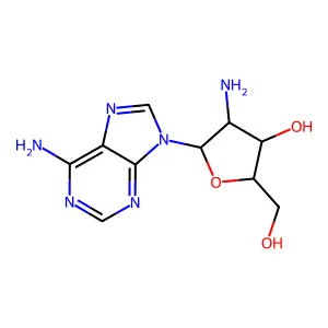 9-(2-Amino-2-deoxy-d-xylofuranosyl) adenine structure