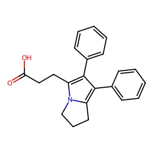 3-(6,7-diphenyl-2,3-dihydro-1H-pyrrolizin-5-yl)propionic acid structure