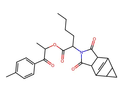 1-(4-methylphenyl)-1-oxopropan-2-yl 2-(1,3-dioxooctahydro-4,6-ethenocyclopropa[f]isoindol-2(1H)-yl)hexanoate structure