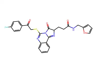 3-(5-{[2-(4-fluorophenyl)-2-oxoethyl]sulfanyl}-3-oxo-2H,3H-imidazo[1,2-c]quinazolin-2-yl)-N-[(furan-2-yl)methyl]propanamide structure