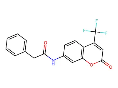7-(Phenylacetamido)-4-(trifluoromethyl)coumarin structure