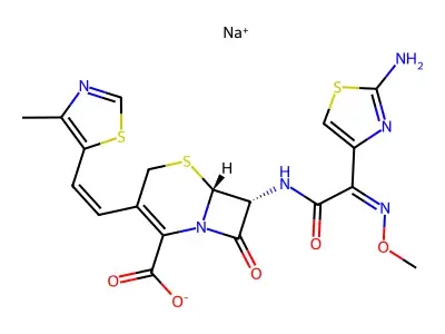 CAS 104146-53-4 - C19H18N6NaO5S3+ structure