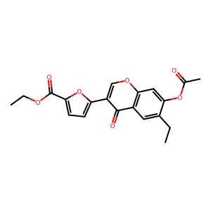 Ethyl 5-(7-acetyloxy-6-ethyl-4-oxochromen-3-yl)furan-2-carboxylate structure
