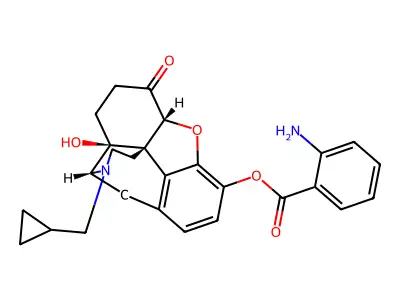 Morphinan-6-one, 3-((2-aminobenzoyl)oxy]-17-(cyclopropylmethyl)-4,5-epoxy-14-hydroxy-, (5alpha)- structure
