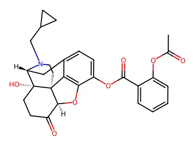 Morphinan-6-one, 3-((2-(acetyloxy)benzoyl)oxy)-17-(cyclopropylmethyl)-4,5-epoxy-14-hydroxy-, (5alpha)- structure