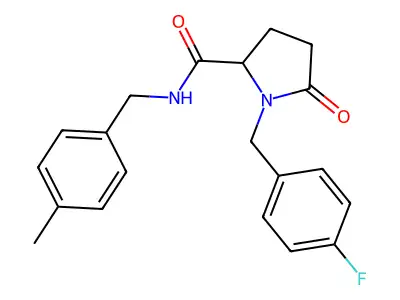 1-[(4-fluorophenyl)methyl]-N-[(4-methylphenyl)methyl]-5-oxopyrrolidine-2-carboxamide structure