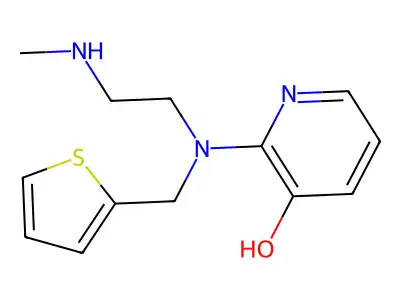 Pyridinol, 2-((2-(methylamino)ethyl)(2-thienylmethyl)amino)- structure