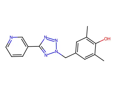 Phenol, 2,6-dimethyl-4-((5-(3-pyridinyl)-2H-tetrazol-2-yl)methyl)- structure